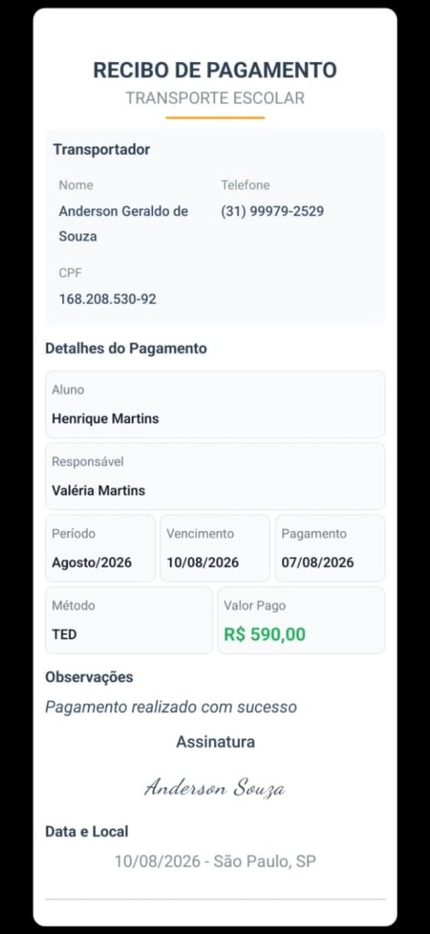 Recibo de pagamento